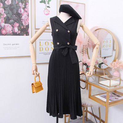 Új modell női ruha övvel és redős szoknyával három színben