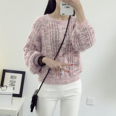 Γυναικείο πουλόβερ με στρογγυλό λαιμόκοψη σε διάφορα χρώματα