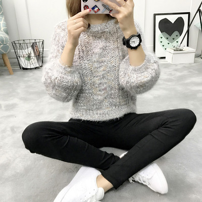 Γυναικείο πουλόβερ με στρογγυλό λαιμόκοψη σε διάφορα χρώματα