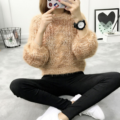 Γυναικείο πουλόβερ με στρογγυλό λαιμόκοψη σε διάφορα χρώματα