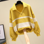 Női modern pulóver spitz nyakkivágással - többféle színben