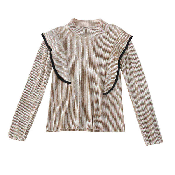 Νέο μοντέλο γυναικεία μπλούζα με χαμηλό κολάρο και μακριά μανίκια