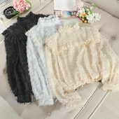 Cămașă de damă cu guler jos în trei culori