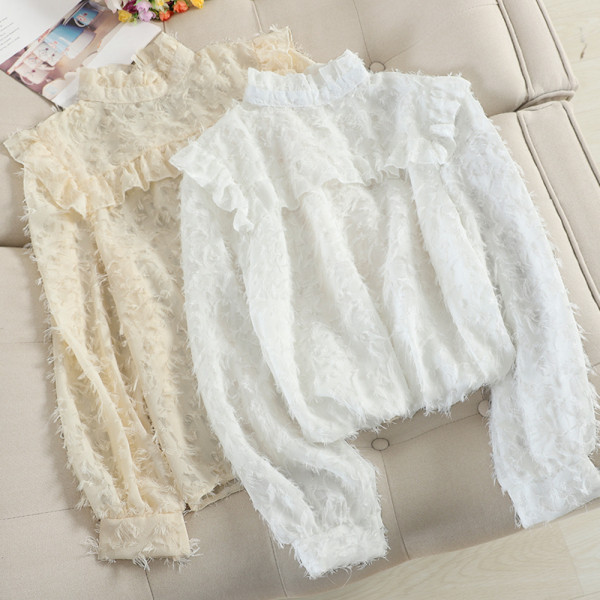 Cămașă de damă cu guler jos în trei culori