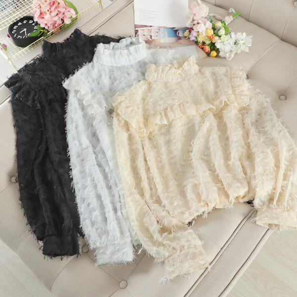 Cămașă de damă cu guler jos în trei culori