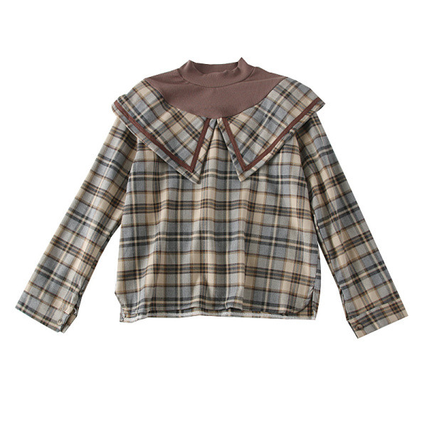 Modern női kockás blúz pólógallérral több színben