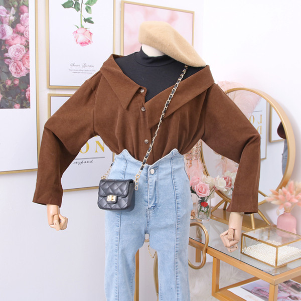 Νέο μοντέλο γυναικεία μπλούζα ε κολάρο και μακρύ μανίκι σε διάφορα χρώματα