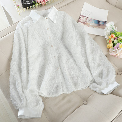 Modern női ing klasszikus gallérral, három színben gyöngyökkel