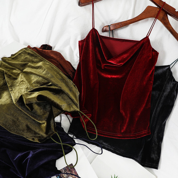 Modern női bársony felső több színben