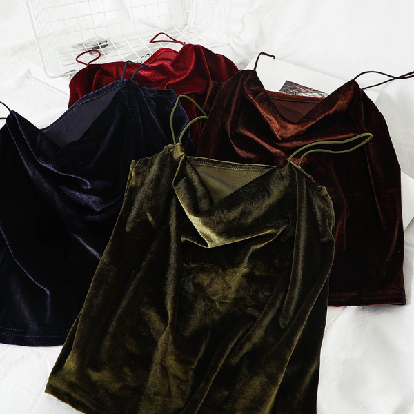 Modern női bársony felső több színben