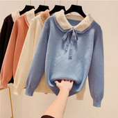 Μοντέρνο γυναικείο πουλόβερ με κολάρο σε τέσσερα χρώματα