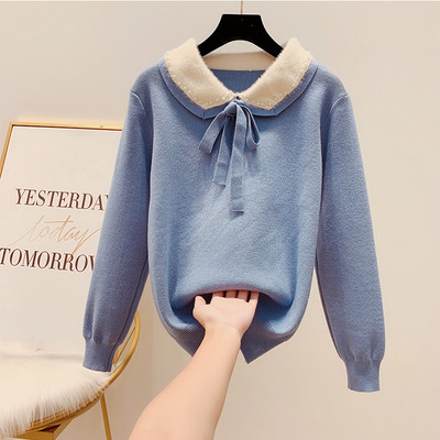 Μοντέρνο γυναικείο πουλόβερ με κολάρο σε τέσσερα χρώματα