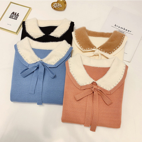 Μοντέρνο γυναικείο πουλόβερ με κολάρο σε τέσσερα χρώματα