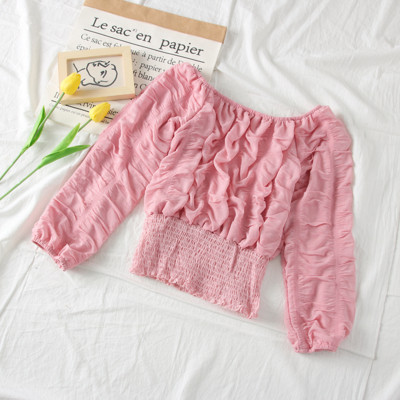 Új modell női blúz csónakos nyakkivágással és hosszú ujjal - több színben