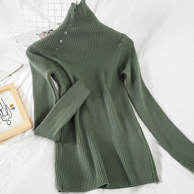 Μοντέρνα γυναικεία μπλούζα σε διάφορα χρώματα με κουμπιά και ψηλό γιακά