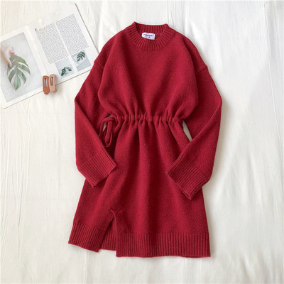 Női téli ruha derékkötővel, négy színben