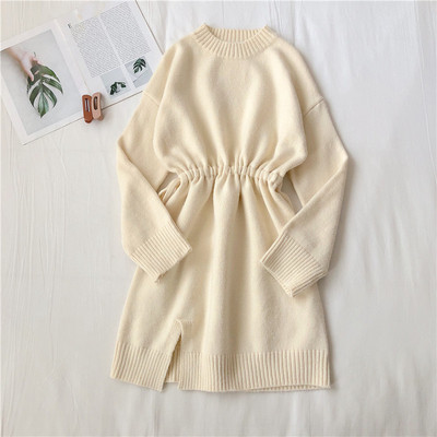 Női téli ruha derékkötővel, négy színben