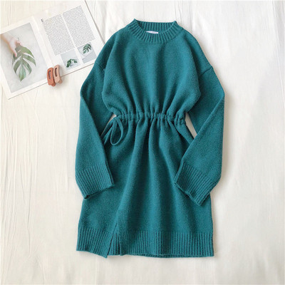 Női téli ruha derékkötővel, négy színben