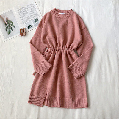 Női téli ruha derékkötővel, négy színben