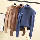 Őszi-téli női pulóver magas polo gallérral több színben