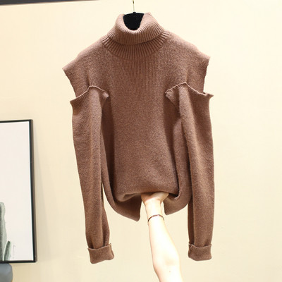 Őszi-téli női pulóver magas polo gallérral több színben