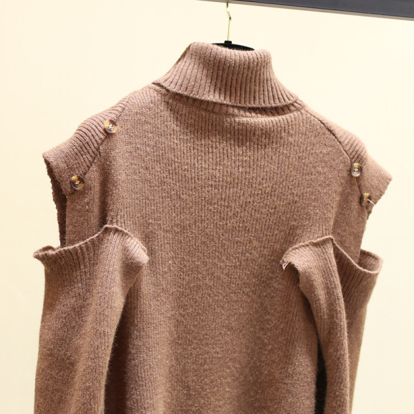 Őszi-téli női pulóver magas polo gallérral több színben