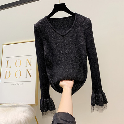 ΝΕΟ Μοντέλο γυναικείο πουλόβερ και V-Neck - Shiny Effect