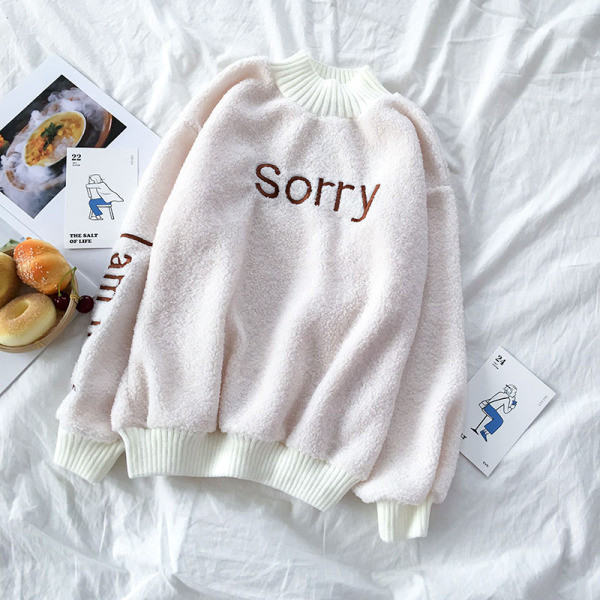 Καθημερνό γυναικείο πουλόβερ με κολάρο και κεντήματα σε τρία χρώματα