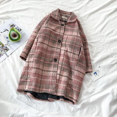 Γυναικείο καρό φόρεμα σε τρία χρώματα με τσέπες και κουμπιά