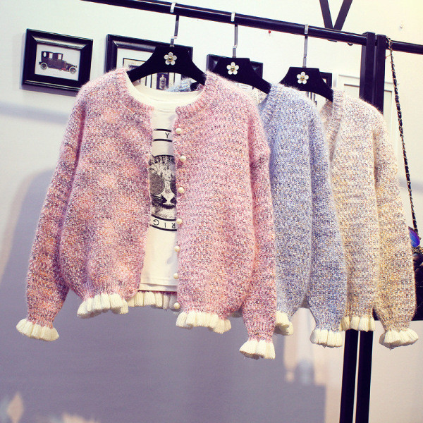 Női tavaszi-őszi alkalmi kardigán rövid modell