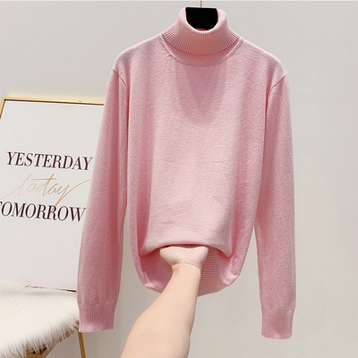 Γυναικείο πουλόβερ με κομψό αποτέλεσμα και υψηλό γιακά σε διάφορα χρώματα