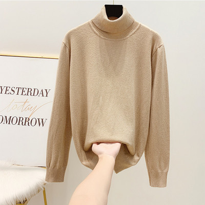 Γυναικείο πουλόβερ με κομψό αποτέλεσμα και υψηλό γιακά σε διάφορα χρώματα