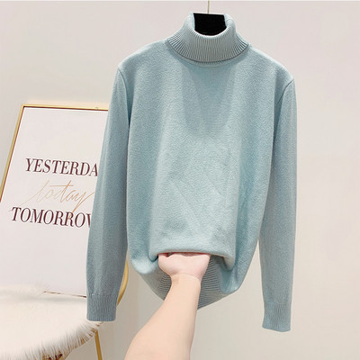 Γυναικείο πουλόβερ με κομψό αποτέλεσμα και υψηλό γιακά σε διάφορα χρώματα