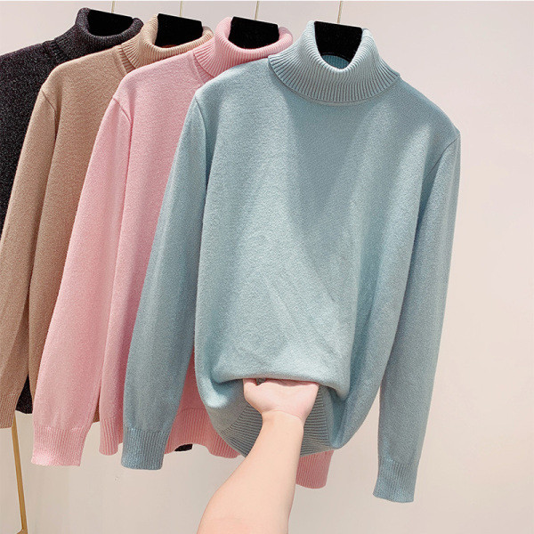 Γυναικείο πουλόβερ με κομψό αποτέλεσμα και υψηλό γιακά σε διάφορα χρώματα