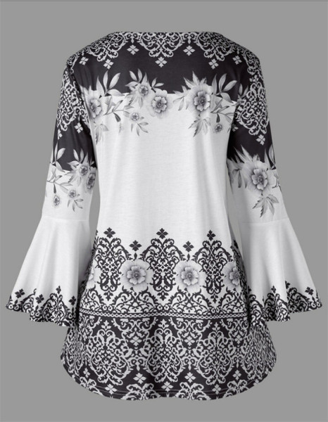 Bluza de dama cu maneca lunga in mai multe modele cu motive florale, inclusiv marimi mai mari