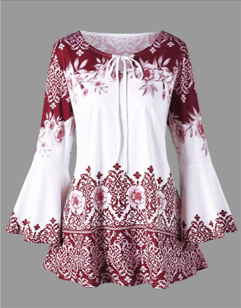 Bluza de dama cu maneca lunga in mai multe modele cu motive florale, inclusiv marimi mai mari