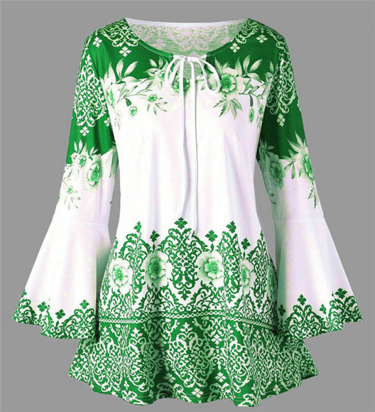 Bluza de dama cu maneca lunga in mai multe modele cu motive florale, inclusiv marimi mai mari