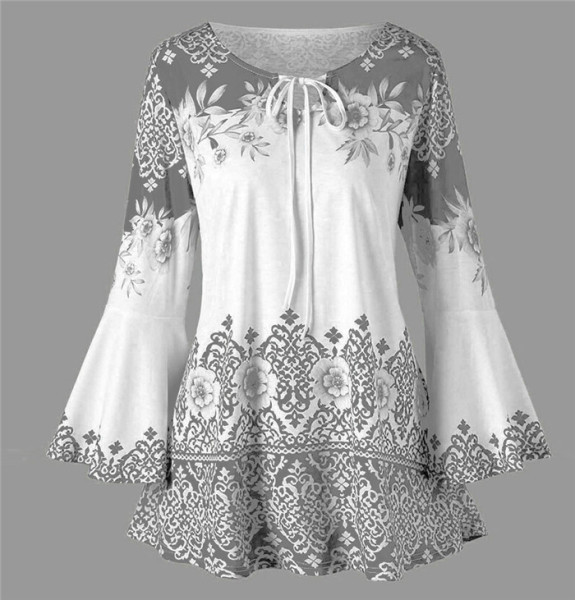 Bluza de dama cu maneca lunga in mai multe modele cu motive florale, inclusiv marimi mai mari