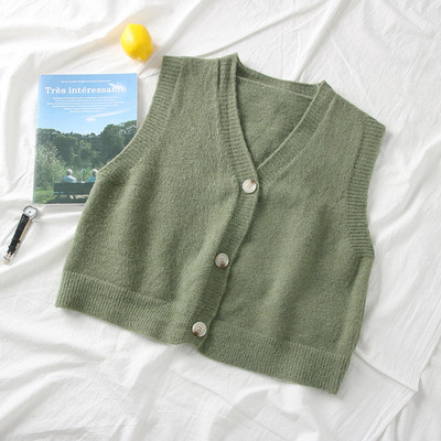 Νέο μοντέλο γυναικείο πλεκτό γιλέκο με λαιμόκοψη και κουμπιά