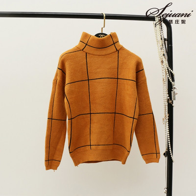 Γυναικείο casual πουλόβερ με υψηλό γιακά - πολλά διαφορετικά χρώματα