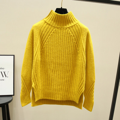 Χειμερινό γυναικείο πουλόβερ ασύμμετρο μοντέλο σε πολλά χρώματα