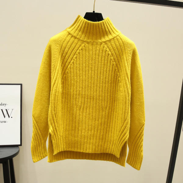 Χειμερινό γυναικείο πουλόβερ ασύμμετρο μοντέλο σε πολλά χρώματα