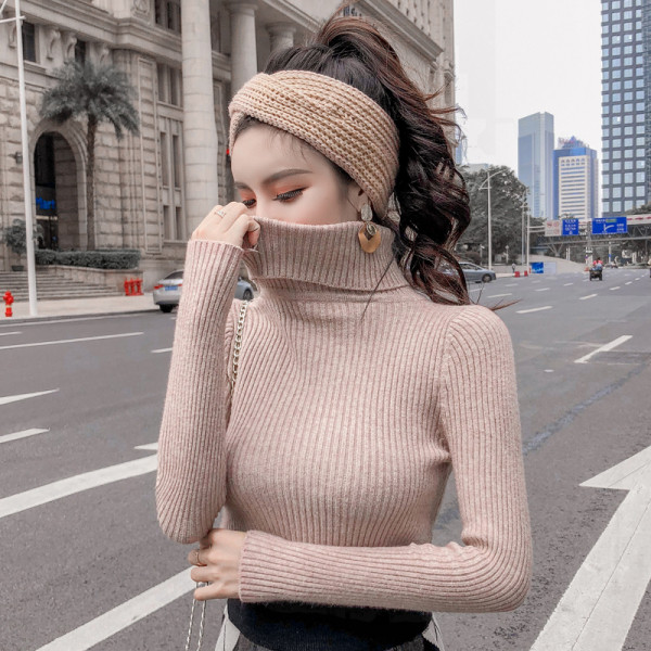 Alkalmi női pulóver három színben pólógallérral és hosszú ujjal