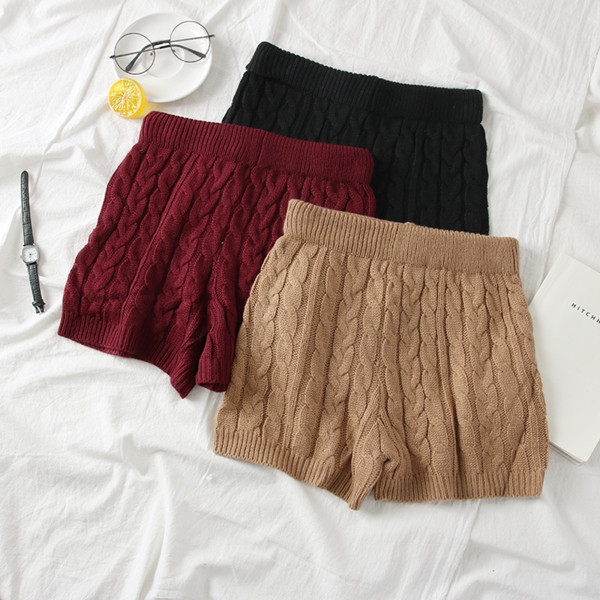 Női kötött alkalmi rövidnadrág magas derékkal, több színben