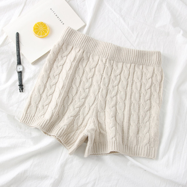 Női kötött alkalmi rövidnadrág magas derékkal, több színben