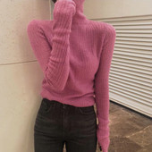 Γυναικείο κομψό πουλόβερ με κολάρο 