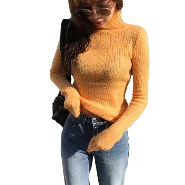 Γυναικείο κομψό πουλόβερ με κολάρο 