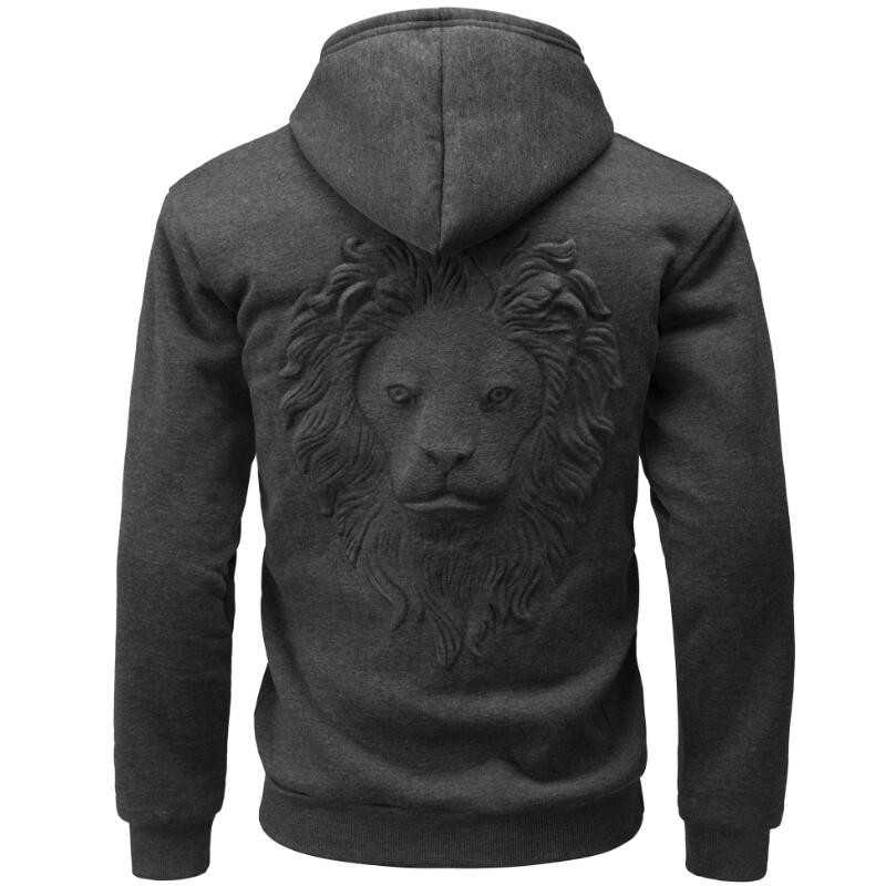 Hanorac pentru bărbați model NOU cu glugă și element leu 3D