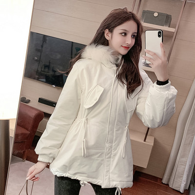 Νέο μοντέλο χειμωνιάτικο γυναικείο μπουφάν με κουκούλα με κορδόνια στη μέση