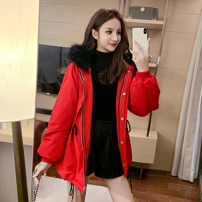 Νέο μοντέλο χειμωνιάτικο γυναικείο μπουφάν με κουκούλα με κορδόνια στη μέση